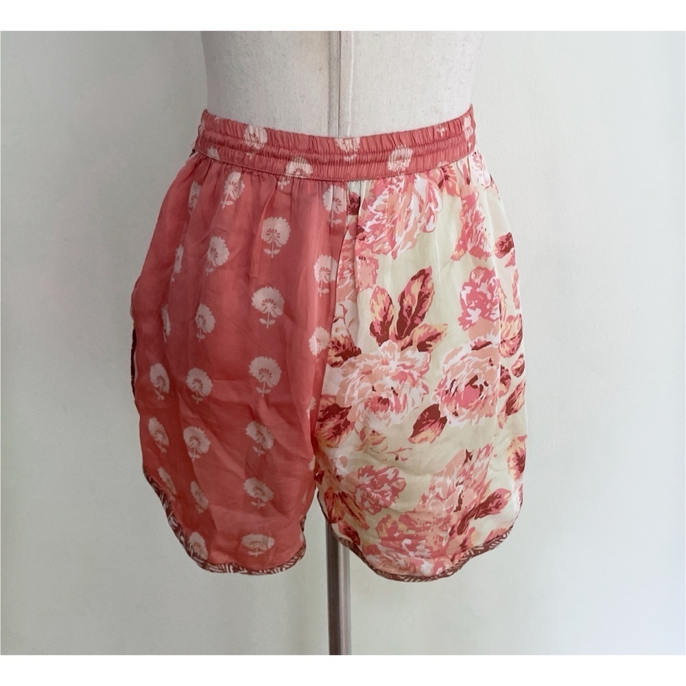 SET ZARA Silia Floral Printed Embroidered Silky Drawstring Short Blouse Set XS - Picture 9 of 13